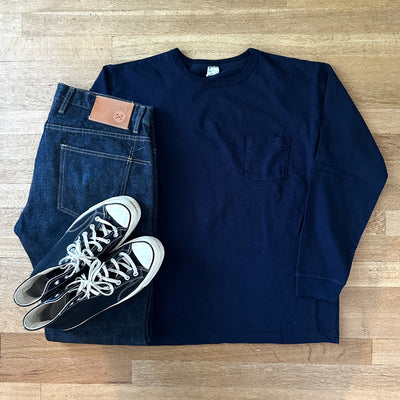 Indigo Heavyweight Long Sleeve Pocket T