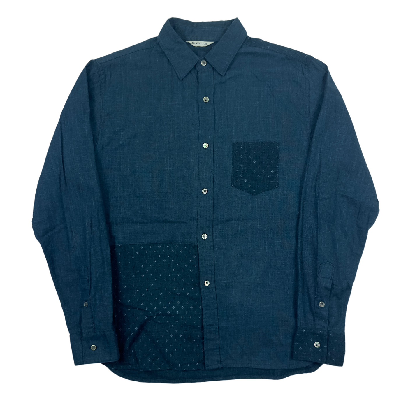 Indigo Patchwork Button Down