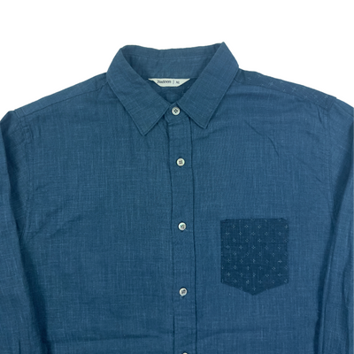 Indigo Patchwork Button Down